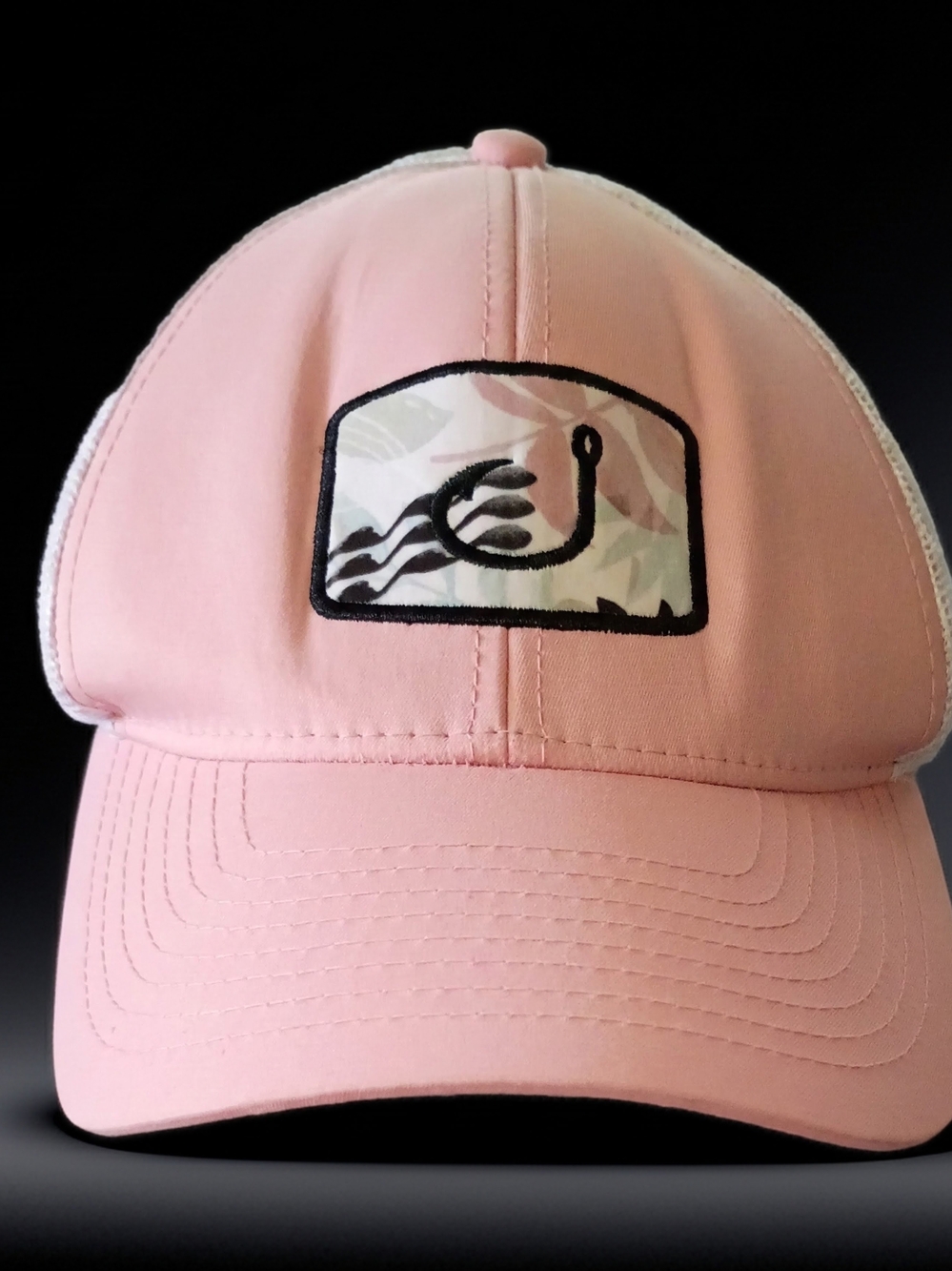 Women's Pink Trucker Hat with Embroidered Patch
